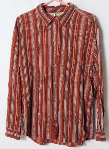 The North Face A5 Series Men's Red/Orange Striped Long-Sleeve Hiking Shirt Large