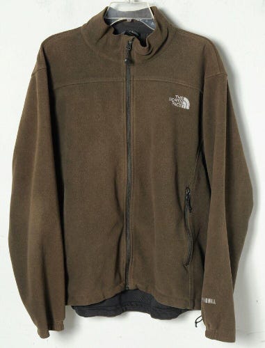 The North Face Men's Windwall Olive Green Full-Zip Fleece Jacket Size L Large