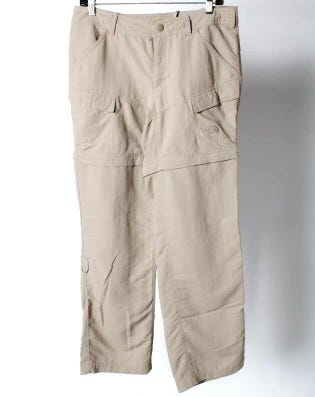 The North Face Women's Khaki/Tan Hiking Drawstring Convertible Pants Shorts Sz10
