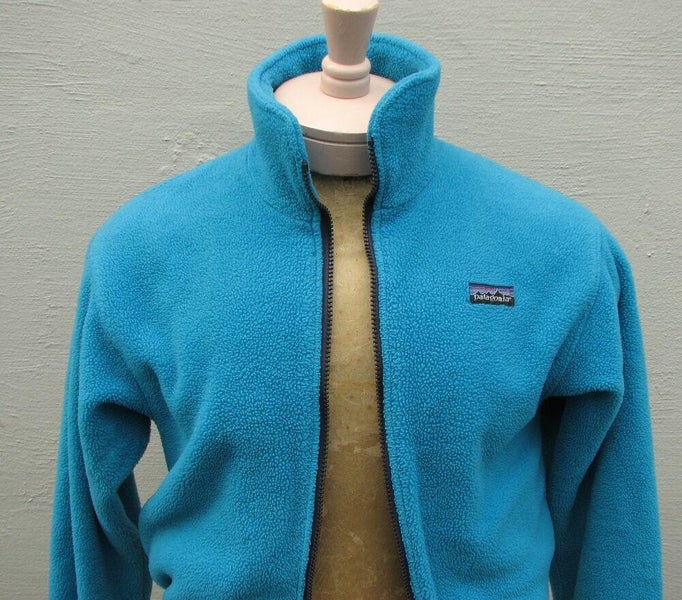 Vintage 1980's/1990's Patagonia Kid's Aqua Blue Full-Zip Fleece Jacket Size  9/10