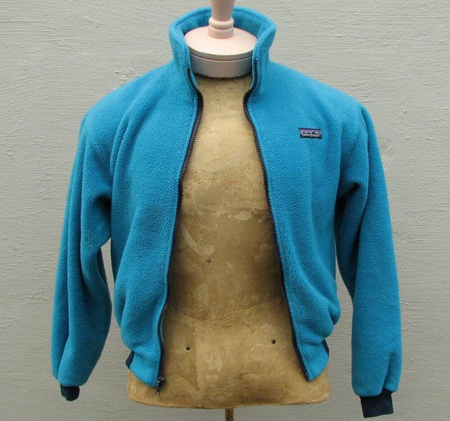 Vintage 1980's/1990's Patagonia Kid's Aqua Blue Full-Zip Fleece