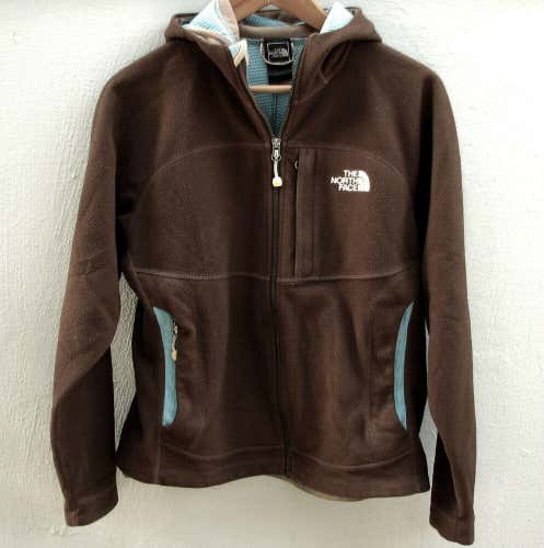 The North Face Women Windwall Brown Full-Zip Hoodie Fleece Jacket Size Small S