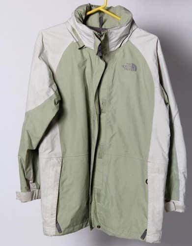 The North Face Hyvent Girl's Green/Ivory Skiing Snowboard Hooded Jacket XL Large