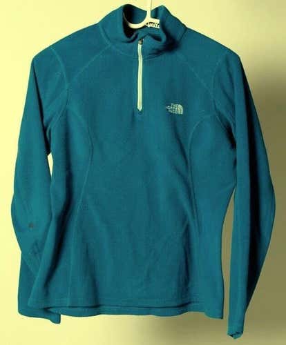 The North Face Women's Aqua Blue 1/4-Zip Fleece Shirt Sweater Jacket -Sz.Small S