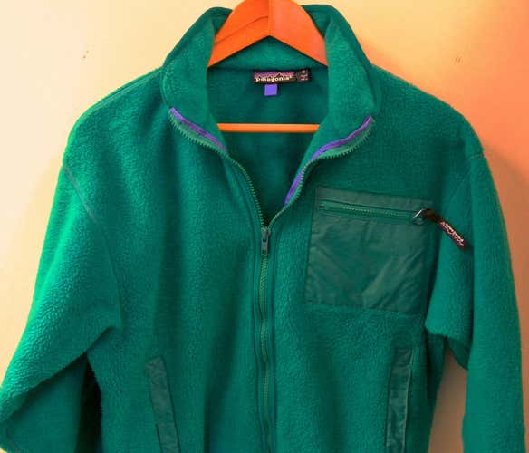 Vintage 1990's Patagonia Synchilla Women's Green Fleece Full-Zip Jacket Size 8
