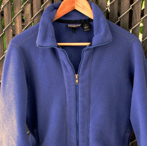 Vintage 1990's Patagonia Synchilla Women's Blue Fleece Full-Zip Jacket M Medium