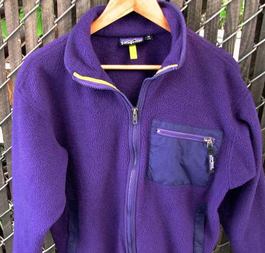 Vintage 1990's Patagonia Synchilla Women's Purple Fleece Full-Zip Jacket Size 12