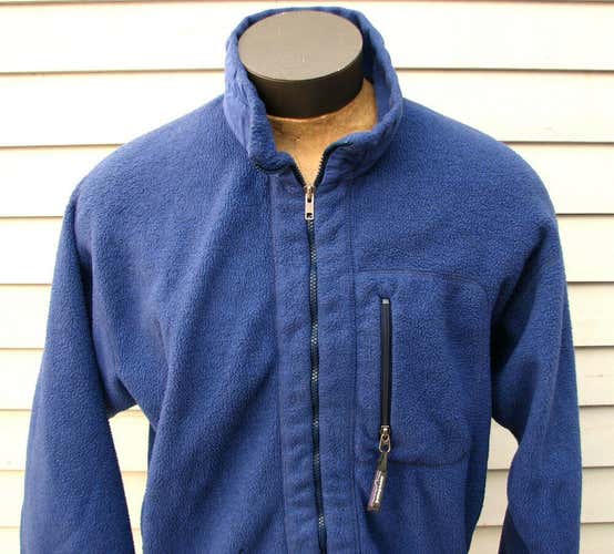 Vintage 1990's Patagonia Synchilla Men's Blue Fleece Full-Zip Jacket XL X-Large