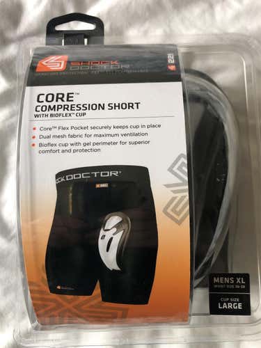 Brand New XL Shock Doctor Compression Shorts And Cup