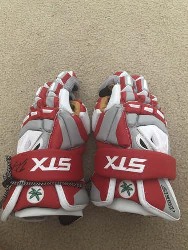 Ohio State Red New Player STX Assault Lacrosse Gloves 13"
