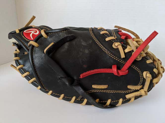 Black High School/College Rawlings Right Handed Catcher's GGE325BCM Baseball Glove 32.5"