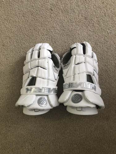 White New Player Maverik M4 Lacrosse Gloves 13"
