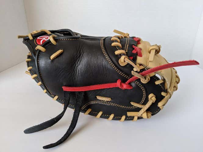 Black New High School/College Rawlings Right Handed Catcher's GGE325BCM Baseball Glove 32.5"