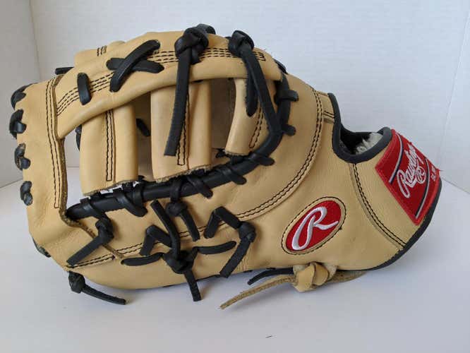 Gold High School/College Rawlings Left Handed First Base GGE130SPCFB Baseball Glove 13"