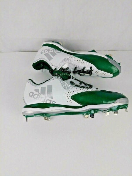 Adidas Men's NWOB Sz 15 PowerAlley Baseball Cleats Q16491 Iron Skin Green White