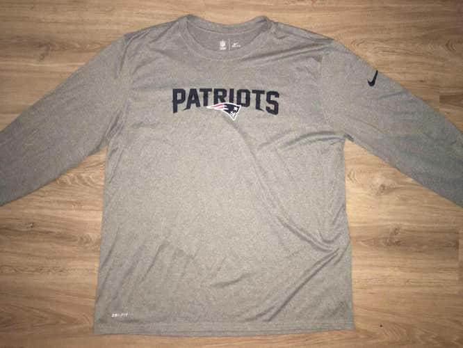 (XXL) New Nike New England Patriots Dri-FIT Long Sleeve Shirt