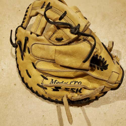 Tan/Black Adult SSK Right Handed Catcher's Medal Pro Series Softball Glove 12.75"