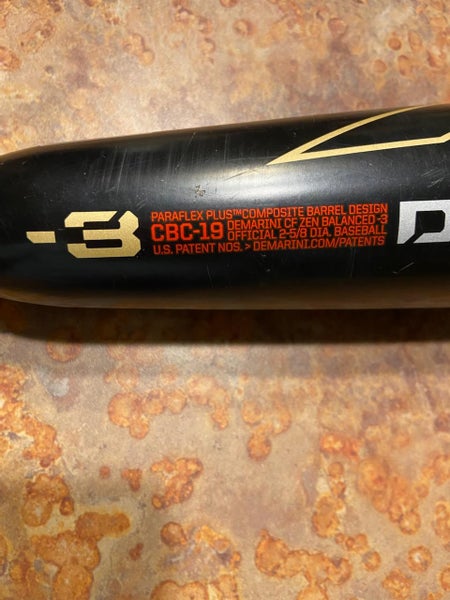 High School/College BBCOR Certified DeMarini Composite CF Zen Bat (-3) 28 oz 31"