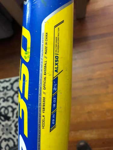 USABat Certified 2018 Easton Alloy S350 Bat (-11) 18 oz 29"