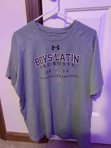 Gray Boys Latin Lacrosse Shirt L