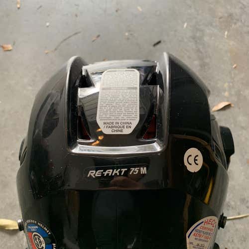 Black  Medium Bauer Re-Akt 75 Helmet