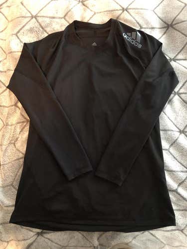 New Black Men's Large Adidas Compression Long Sleeve