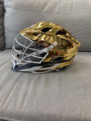 New Chrome Gold Cascade S Helmet White Facemask
