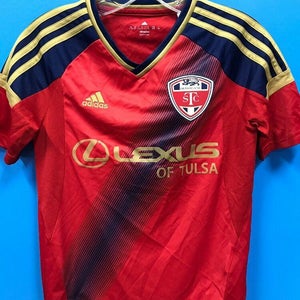 NEW Adidas 100% Polyester Youth STC Hurricane Soccer Jersey Color Red Navy Gold