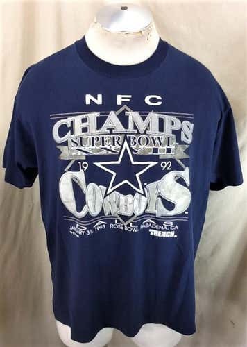 Vintage 1992 Dallas Cowboys Super Bowl (XL) NFC Champs  NFL Football Graphic T-Shirt