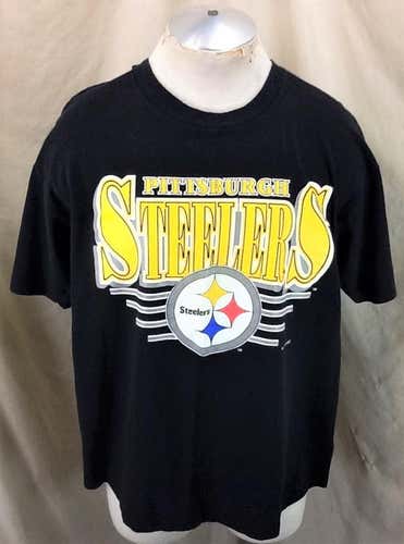 Vintage 1994 Pittsburgh Steelers Football Club (XL) Retro NFL Graphic Black T-Shirt