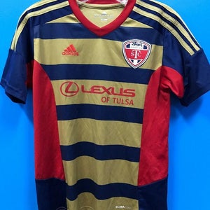 NEW Adidas 100% Polyester Youth STC Hurricane Soccer Jersey Color Gold Red Navy