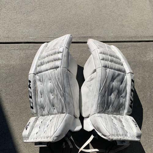 White Senior 32" CCM Extreme Flex E3.9  Goalie Leg Pads