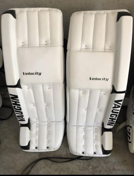 White Senior 33" Vaughn Goalie Leg Pads