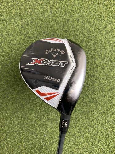 Callaway X Hot 3 Deep Pro 14.5* Fairway Wood, Black Tie Stiff Flex
