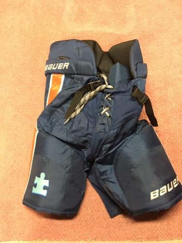 Blue Junior Medium Bauer Nexus Hockey Pants Pro Stock