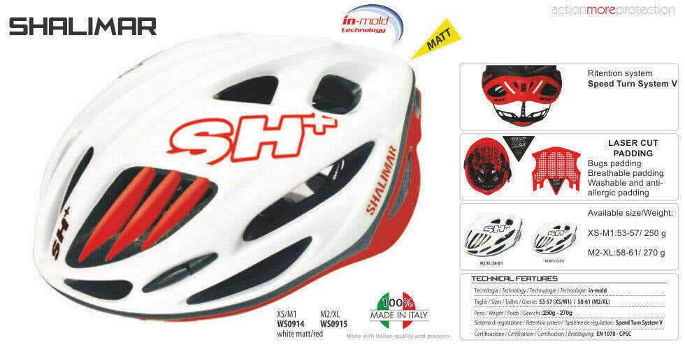 SH+ (SH Plus) Shalimar Bicycle Helmet - Matte White/Red L/XL (Was $249.99) kask