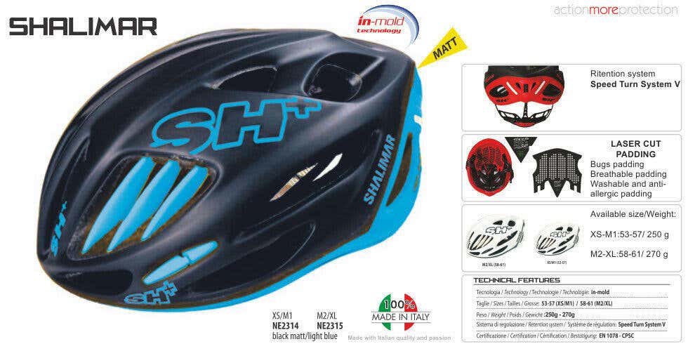 SH+ (SH Plus) Shalimar Bicycle Helmet - Matte Black/Blue L/XL (Was $249.99) kask