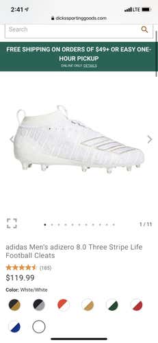 White Men's Molded Cleats Low Cut