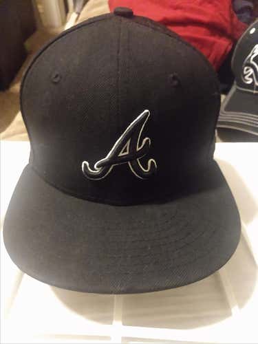 Atlanta Braves Black 6 1/2 59 Fifty New Era Fitted Hat