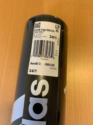 New BBCOR Certified Adidas Composite Aeroburner Bat (-3) 34"