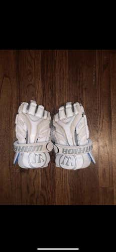 Used White Player Warrior Evo Lacrosse Gloves