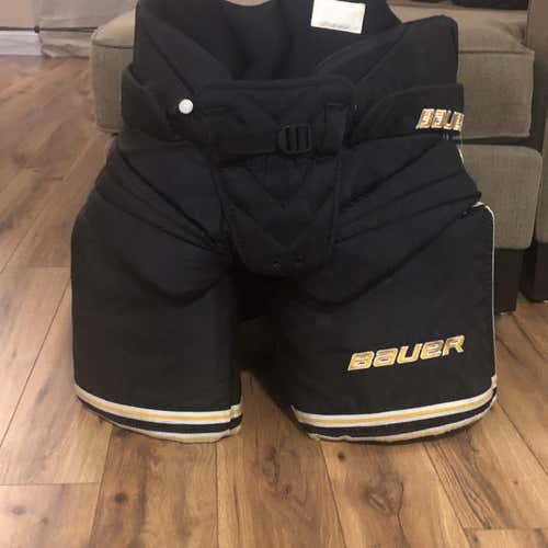 Black Senior Large Bauer Supreme One.9 Pro Stock Hockey Goalie Pants