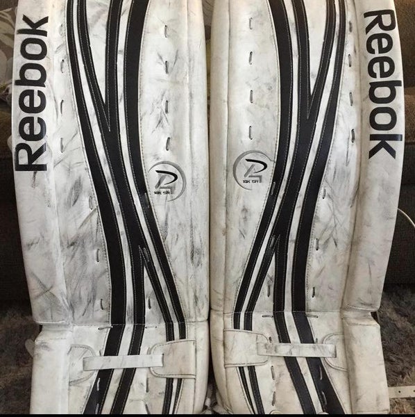 White Senior 33" Reebok Premier 4 18K Goalie Leg Pads