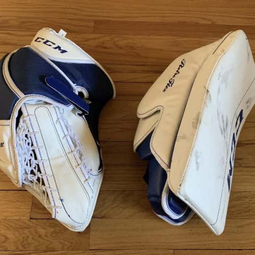 White Senior Full Right Retro Flex 450 Glove & Blocker Set