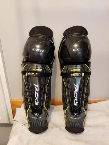 Gently used CCM Tacks 7092 Shins 15"