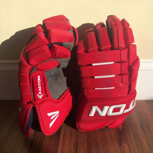 Easton Pro 4-Roll Hockey Gloves - Red - 14"
