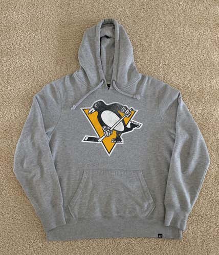 RARE! Pittsburgh Penguins 47 Brand Retro Gold Logo Hoodie Men's Size Large
