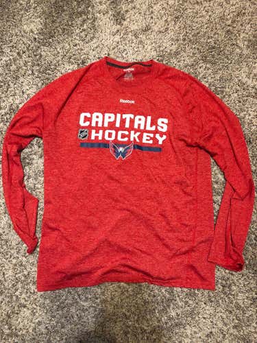 Team Issued Washington Capitals Long Sleeve Workout Shirt XL
