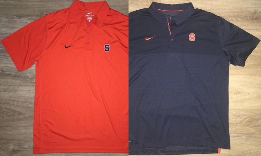 (XL) Bundle: 2 New Nike Syracuse Orange Dri-FIT Embroidered Shirts