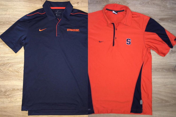 (Medium) Bundle: 2 Nike Syracuse Orange Dri-FIT Embroidered Shirts